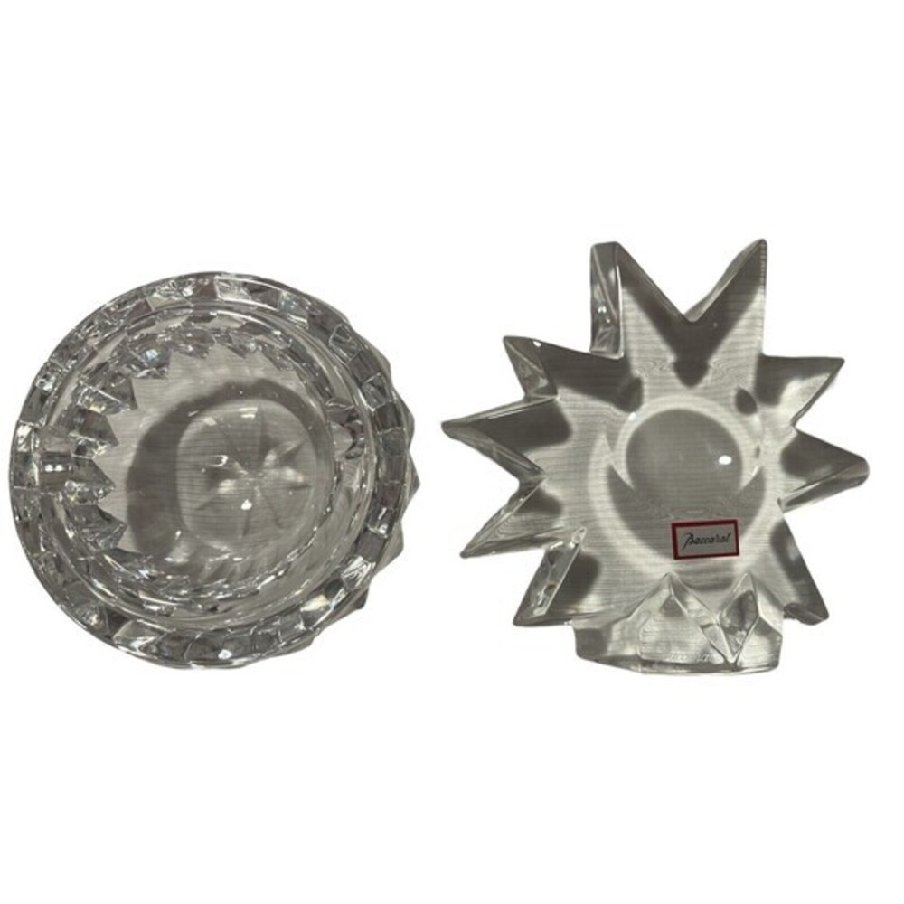 Crystal Baccarat Paper Weight And Waterford Ashtray lot Of 2